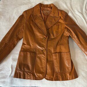 Original Dav Mark Genuine Leather Short Jacket in Tan/Brown - Brand New!